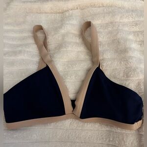 L*Space Navy and Beige Bikini Top